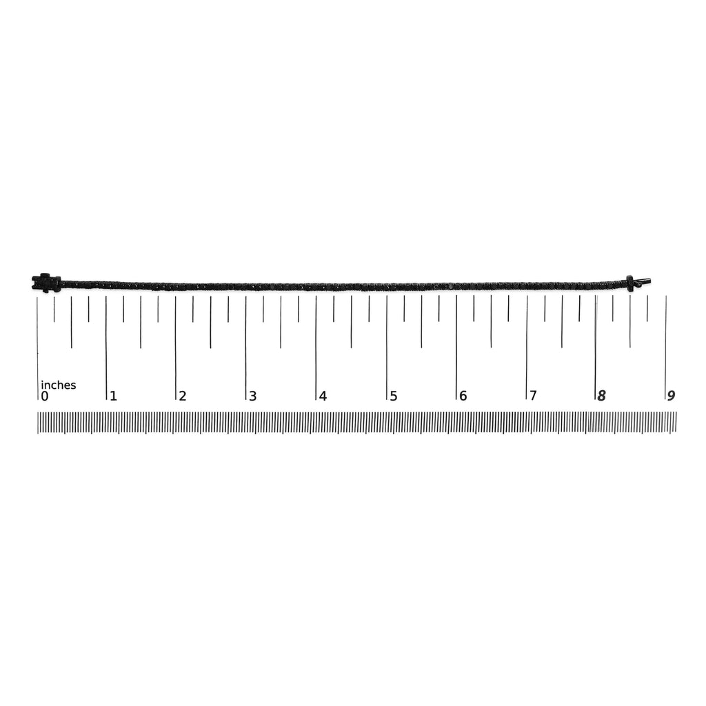 Black Rhodium Plated .925 Sterling Silver 5.00 Cttw Black Diamond Tennis Bracelet  (Black Color, I2-I3 Clarity) - 8.5 Inches