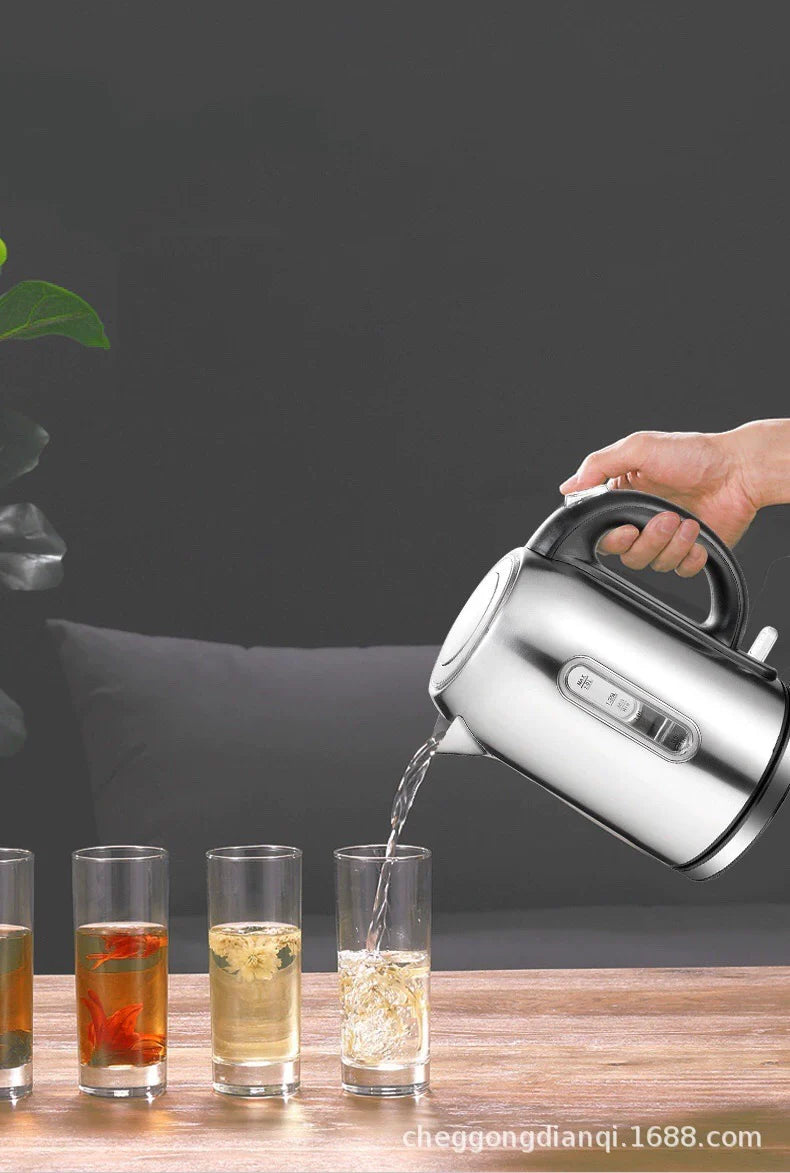110V Cross-Border Electric Kettle Household Water Boiling Kettle Automatic Power off Integrated 304 Stainless Steel Genuine Goods Large Capacity