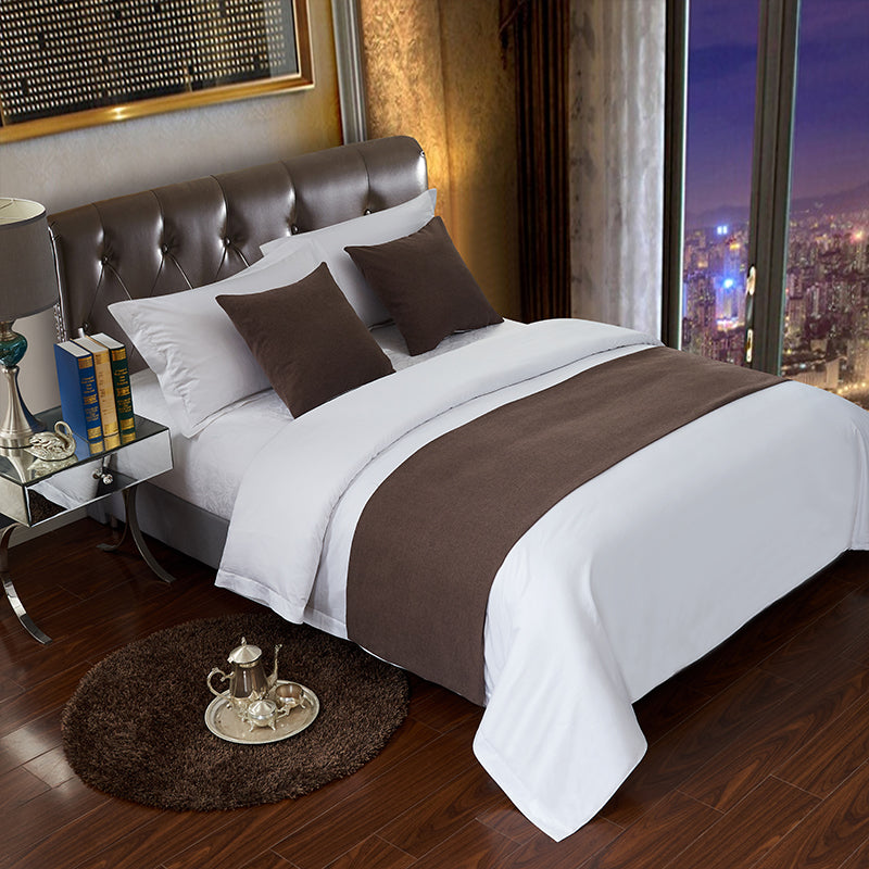 Hotel Bedding Decorative Cloth Bed Runner Bedspread Pure Color