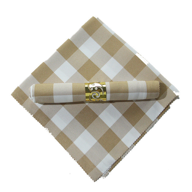 10-Piece High-End Jacquard Napkin Cloth and Rings Home Restaurant Banquet Napkin Cloth 48 * 48cm