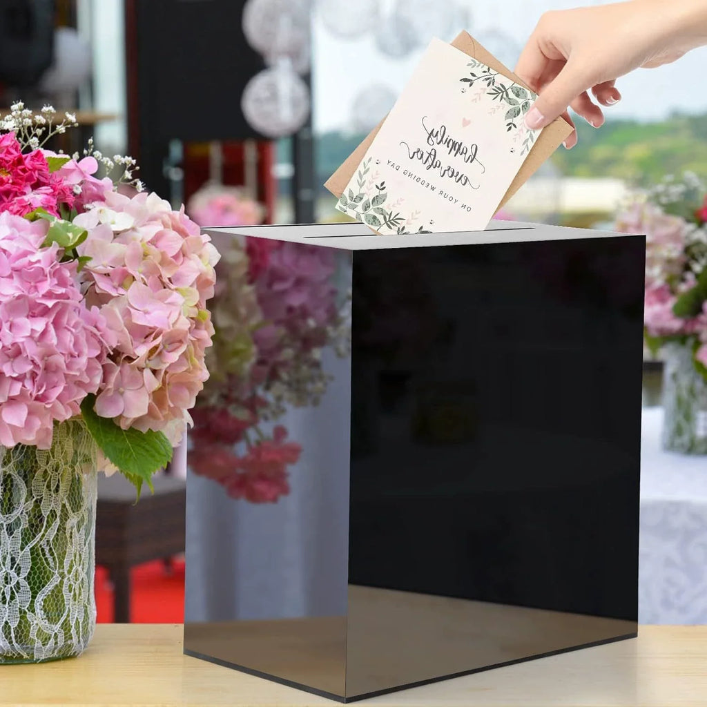 Frosted Transparent Acrylic Wedding Cassette Money Box Decorative Box Wedding Gift Box
