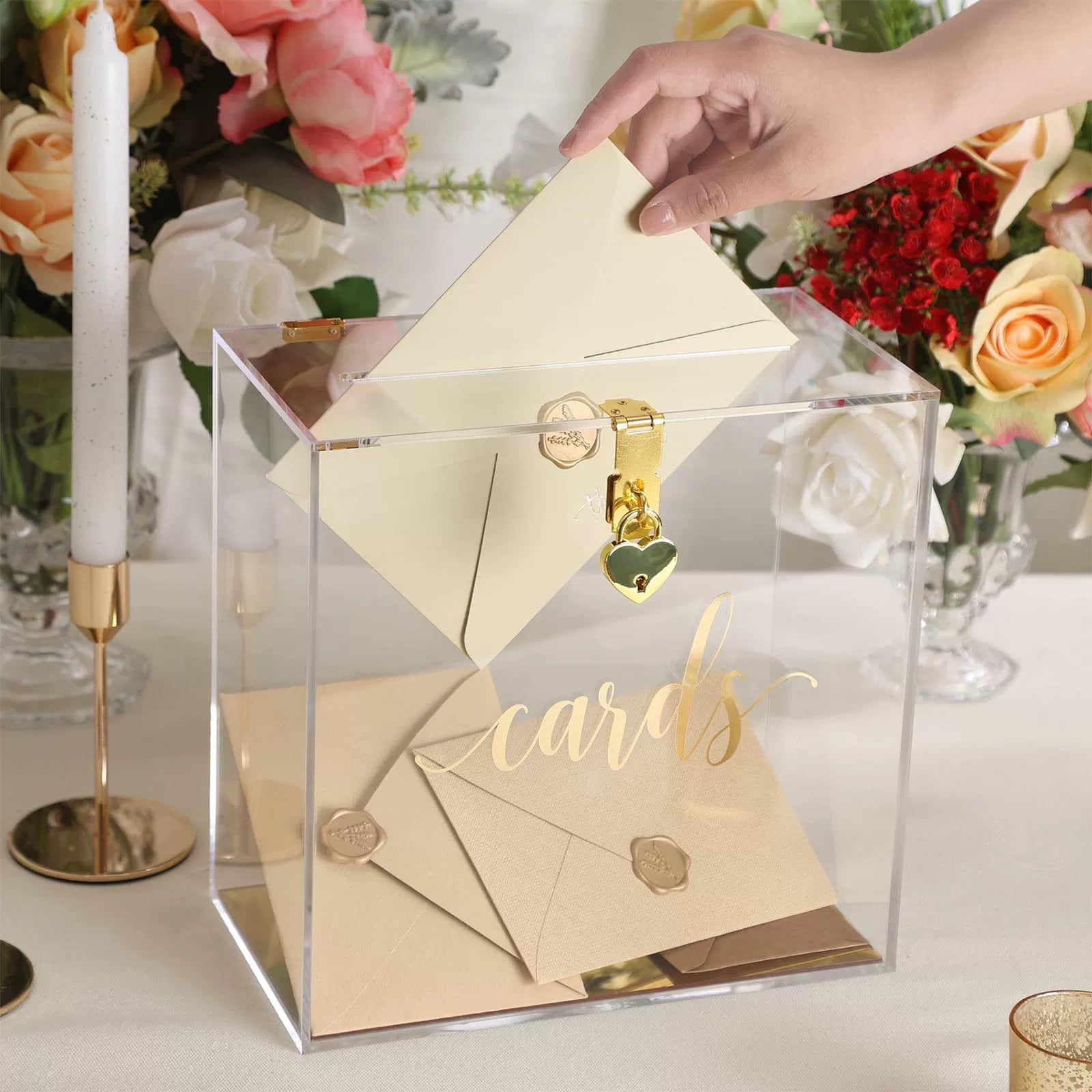 Frosted Transparent Acrylic Wedding Cassette Money Box Decorative Box Wedding Gift Box