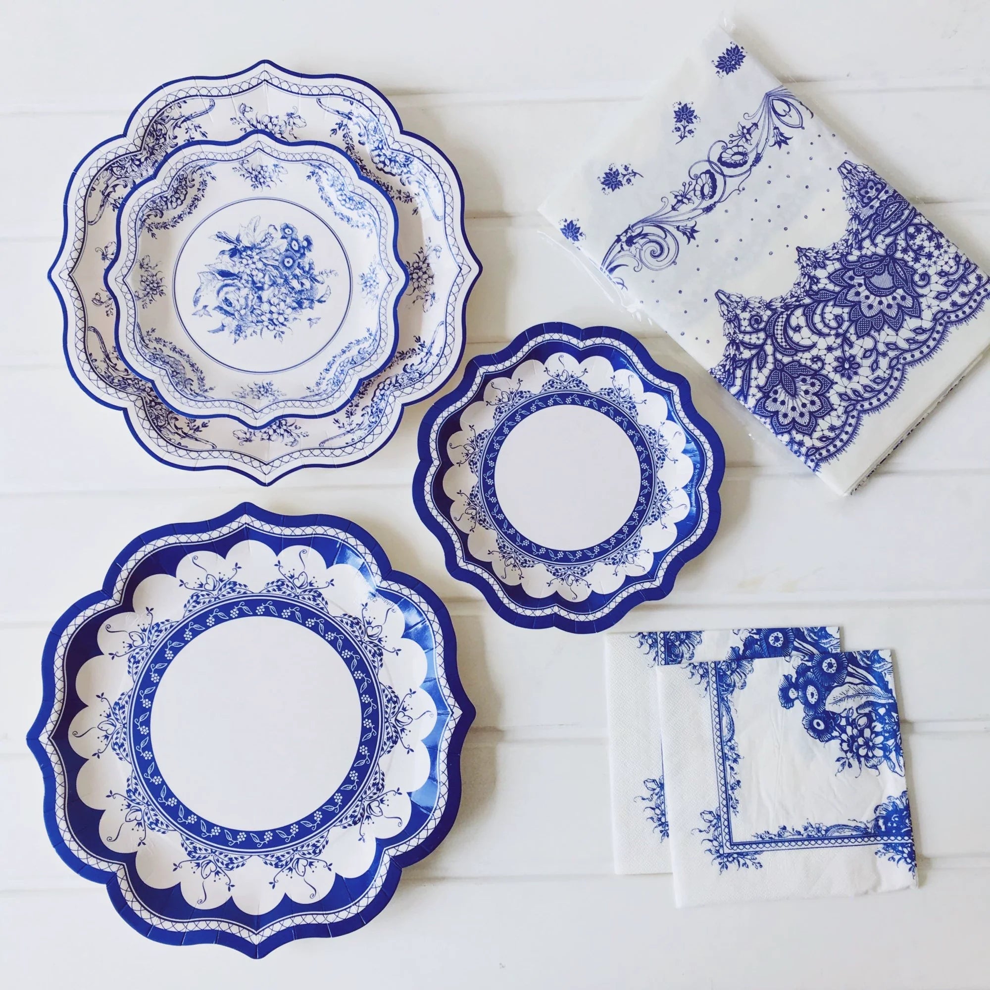 Blue and White Porcelain Series Disposable Paper Plate Chinese Style