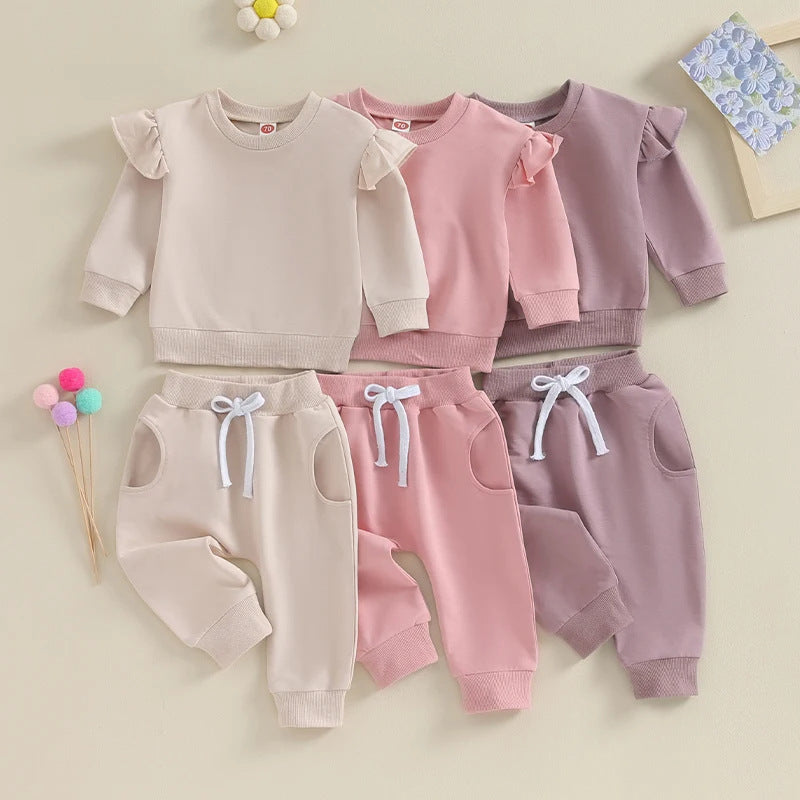 Autumn And Winter Boys Solid Color Long-sleeve Sweater Set Parent-child Children