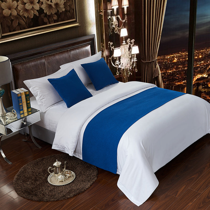 Hotel Bedding Decorative Cloth Bed Runner Bedspread Pure Color