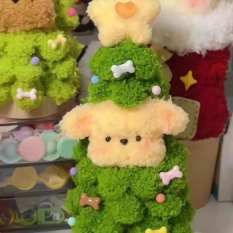 Christmas Tree Coral Fleece Twisted Stick Puppy Gift Diy Material