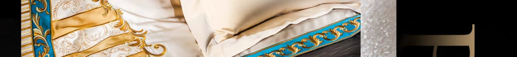 European Luxury Pure Cotton Satin Embroidery Bedding Set 4 - 10 Pieces