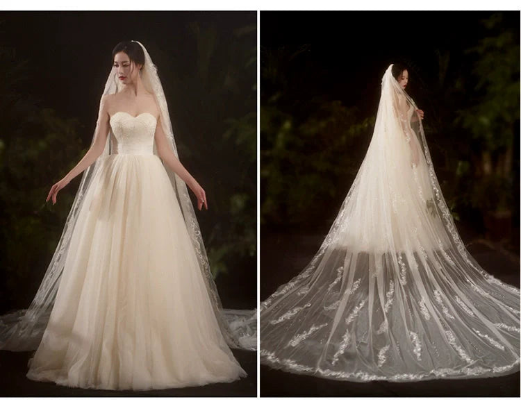 Bride Wedding Long Big Tailing Veil