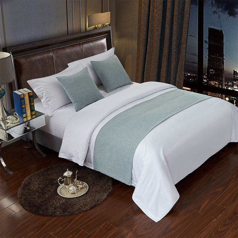 Hotel Bedding Decorative Cloth Bed Runner Bedspread Pure Color