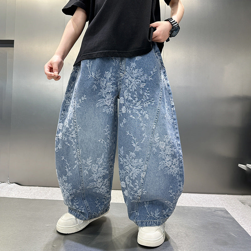 Pu Shuai Style Trousers Loose Personality Boys Trendy Jeans