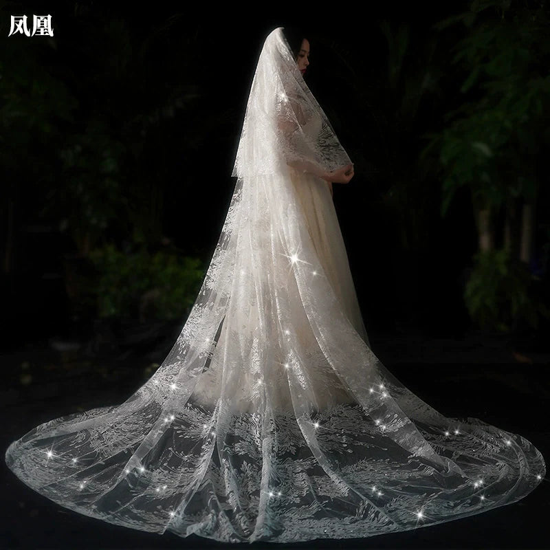 Bride Wedding Long Big Tailing Veil