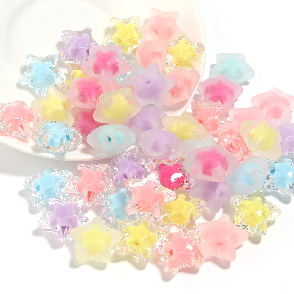 Acrylic Color Five-pointed Star Beaded Diy Ornament Accessories