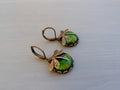 Fashion Jewelry Vintage Dragonfly Pattern Earrings Distressed Moonstone