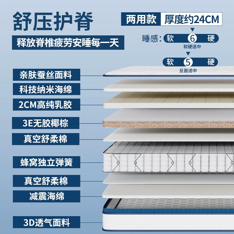 Thailand Imported Natural Latex 20 Thick Mattress 1.5M 1.8 M Sea Simmons Coconut Palm Independent Spring Mattress Horse