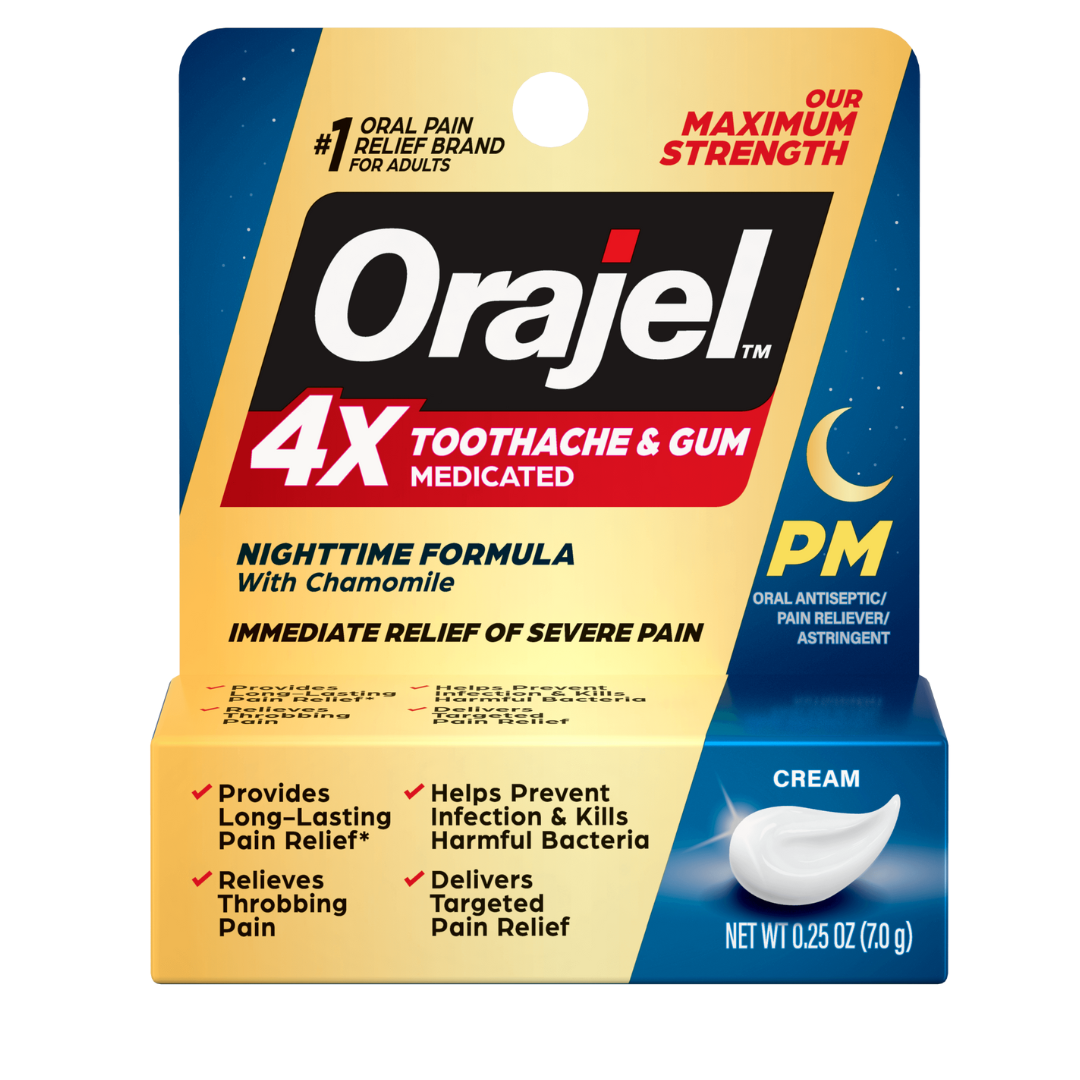Orajel 4X Medicated Nighttime Gel for Oral Pain Relief (0.25 oz)