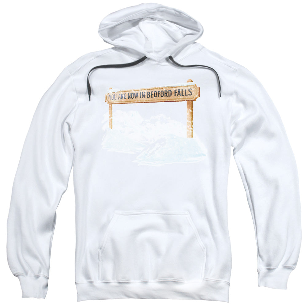 Its A Wonderful Life Bedford Falls Mens Hoodie White Officially Licensed