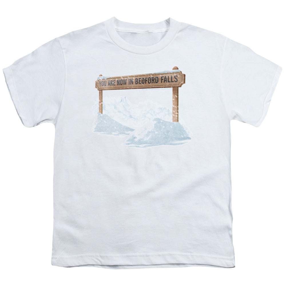 Its A Wonderful Life Bedford Falls Kids Youth T Shirt White Officially Licensed