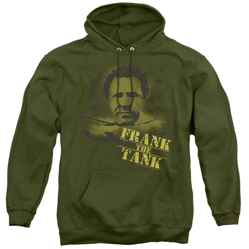 Old School Frank The Tank Mens Hoodie Military Green Officially Licensed