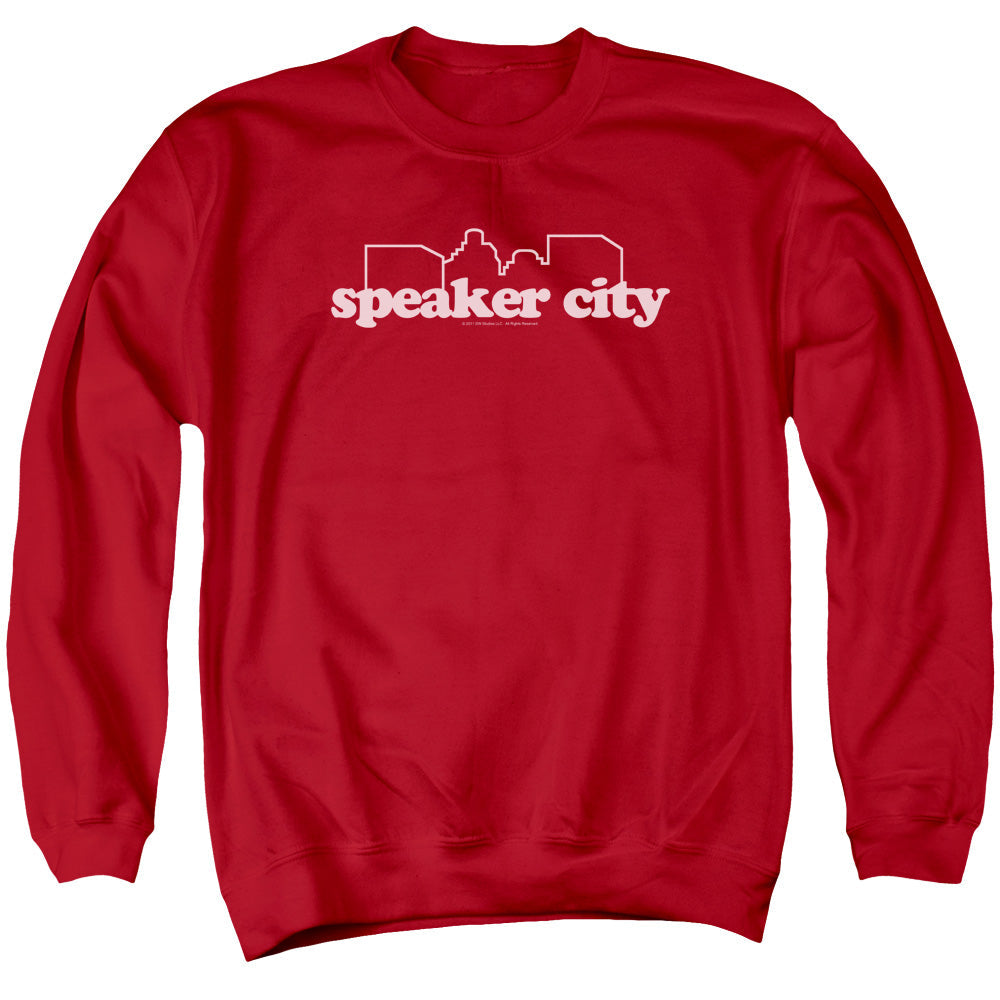Old School Speaker City Logo Mens Crewneck Sweatshirt Red Officially Licensed