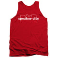 Old School Speaker City Logo Mens Tank Top Shirt Red Officially Licensed