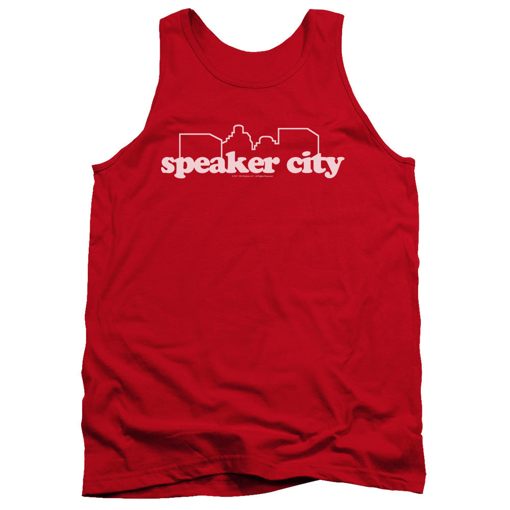 Old School Speaker City Logo Mens Tank Top Shirt Red Officially Licensed