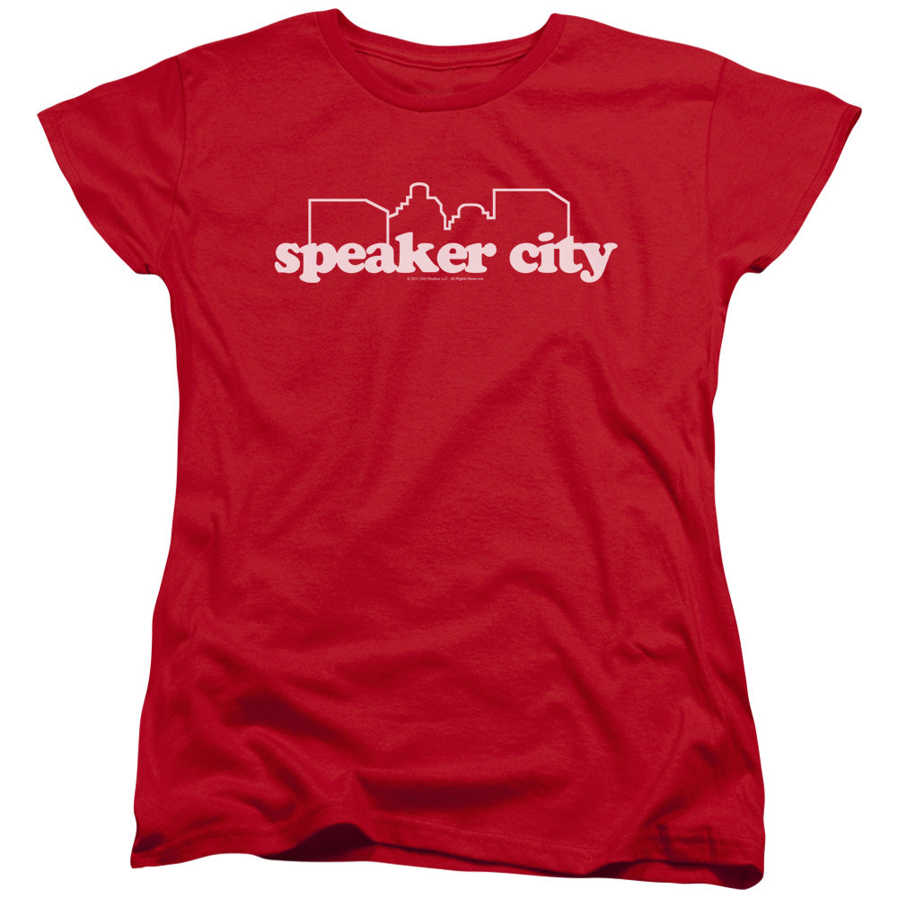 Old School Speaker City Logo Womens T Shirt Red Officially Licensed