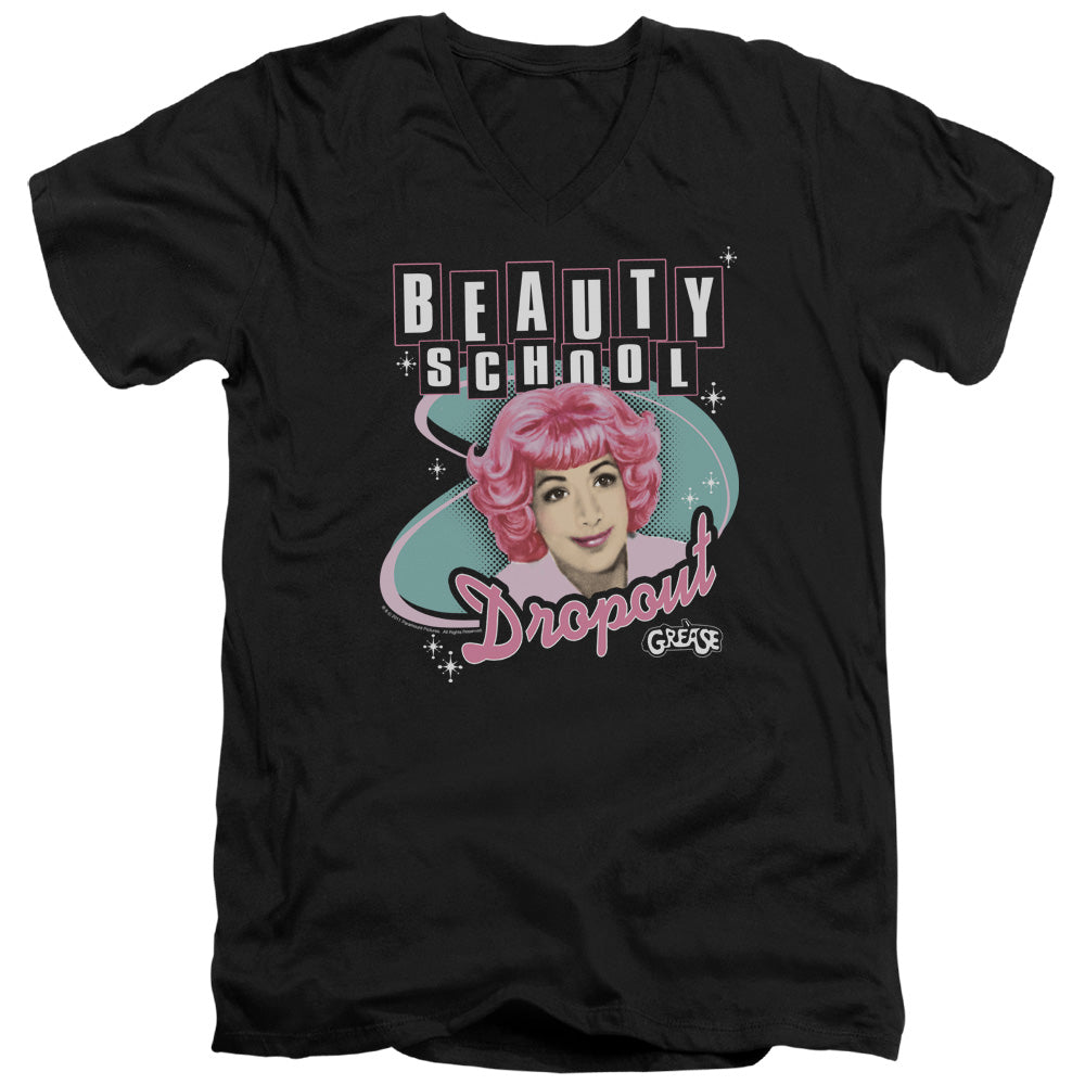 Grease Beauty School Dropout Mens Slim Fit V-Neck T Shirt Black Officially Licensed