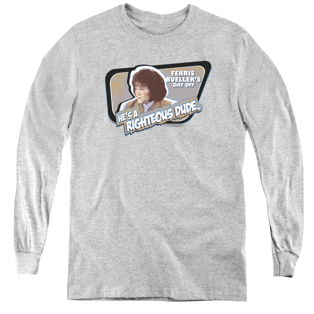 Ferris Buellers Day Off Grace Long Sleeve Kids Youth T Shirt Athletic Heather Officially Licensed
