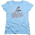 Major League Distressed Logo Womens T Shirt Light Blue Officially Licensed