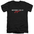 Beverly Hills Cop Logo Mens Slim Fit V-Neck T Shirt Black Officially Licensed