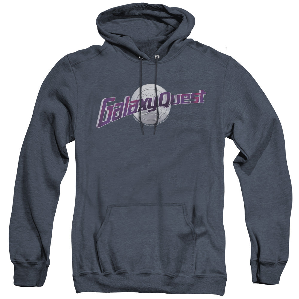 Galaxy Quest Logo Heather Mens Hoodie Navy Blue Officially Licensed