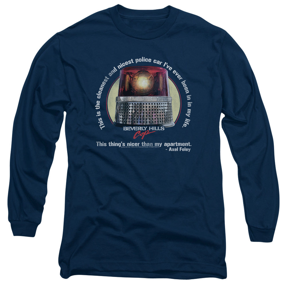 Beverly Hills Cop Incest Police Car Mens Long Sleeve Shirt Navy Blue Officially Licensed