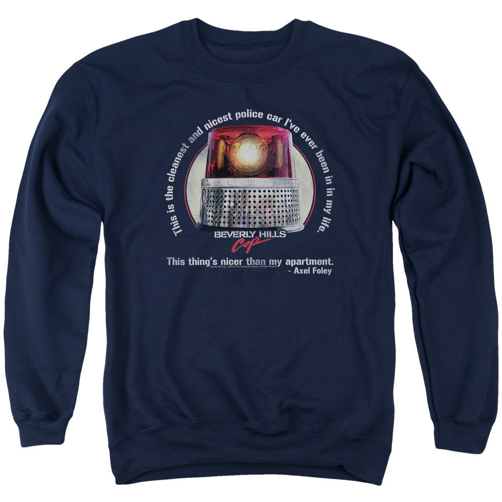 Beverly Hills Cop Incest Police Car Mens Crewneck Sweatshirt Navy Blue Officially Licensed