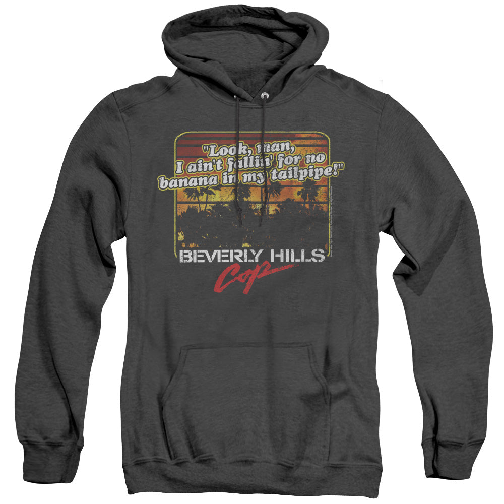 Beverly Hills Cop Banana In My Tailpipe Heather Mens Hoodie Black Officially Licensed