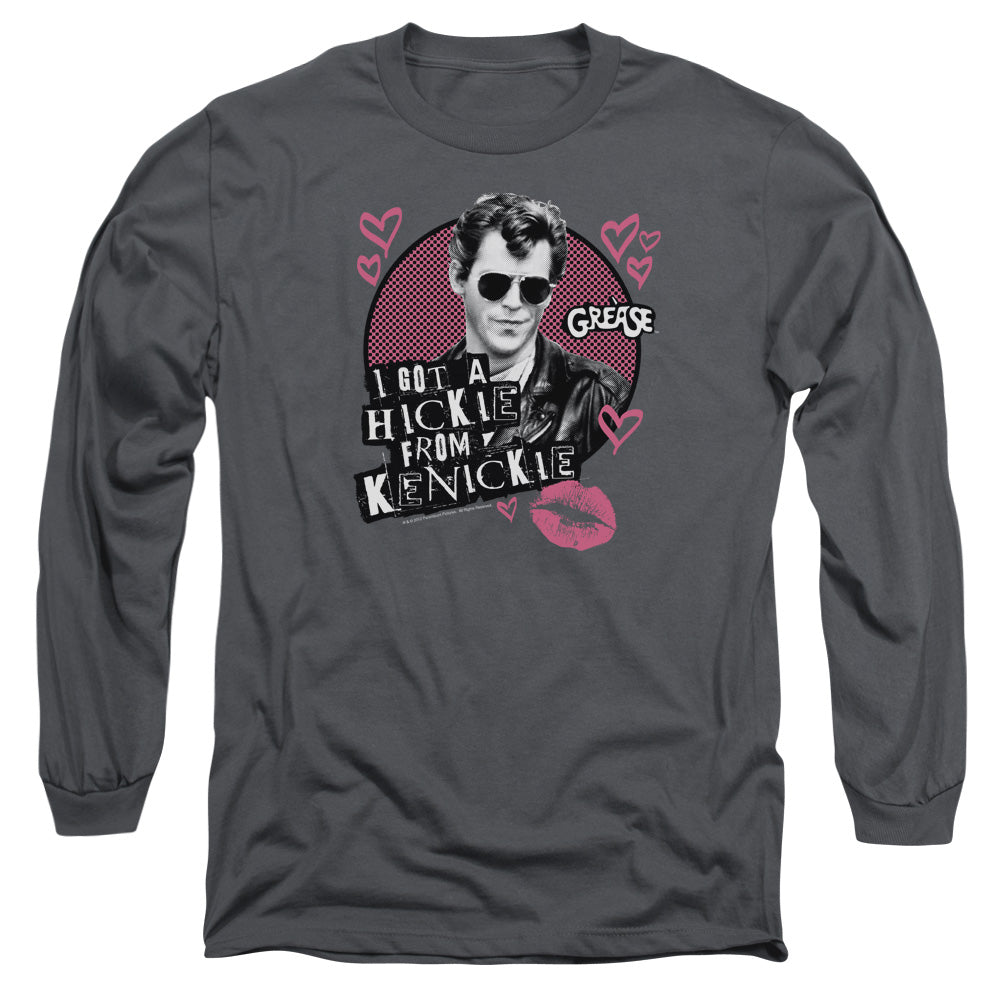 Grease Kenickie Mens Long Sleeve Shirt Charcoal Officially Licensed Officially Licensed