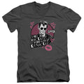 Grease Kenickie Mens Slim Fit V-Neck T Shirt Charcoal Officially Licensed