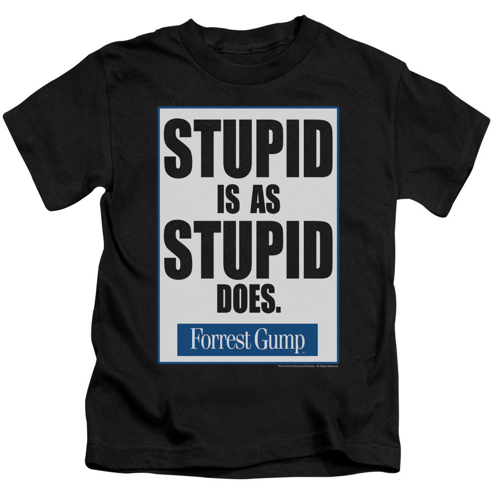 Forrest Gump Stupid Is Juvenile Kids Youth T Shirt Black Officially Licensed