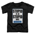 Forrest Gump Stupid Is Toddler Kids Youth T Shirt Black Officially Licensed