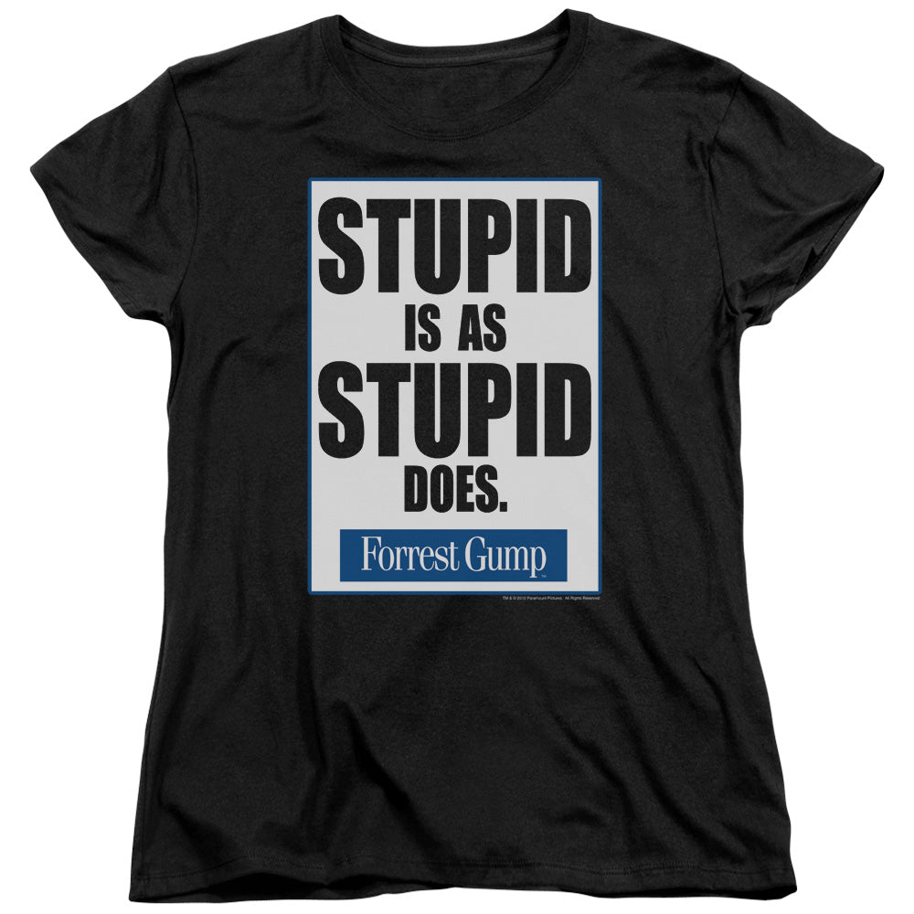 Forrest Gump Stupid Is Womens T Shirt Black Officially Licensed