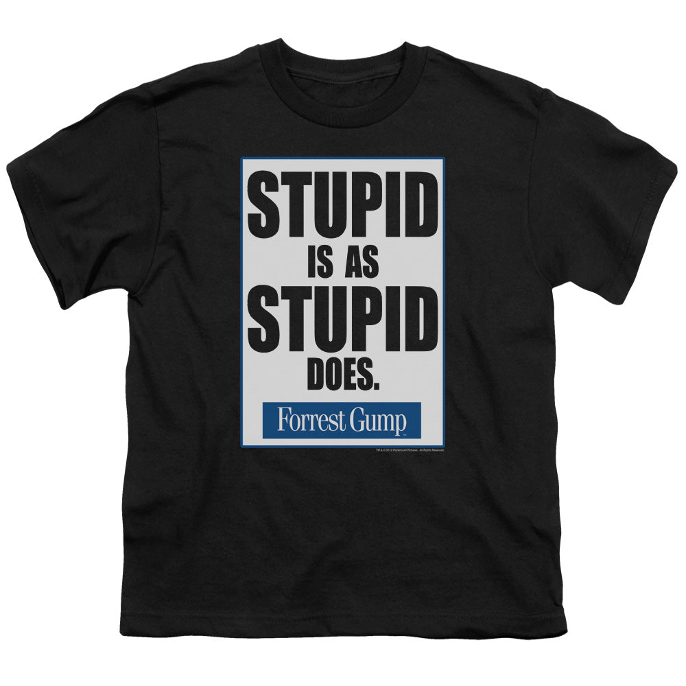Forrest Gump Stupid Is Kids Youth T Shirt Black Officially Licensed