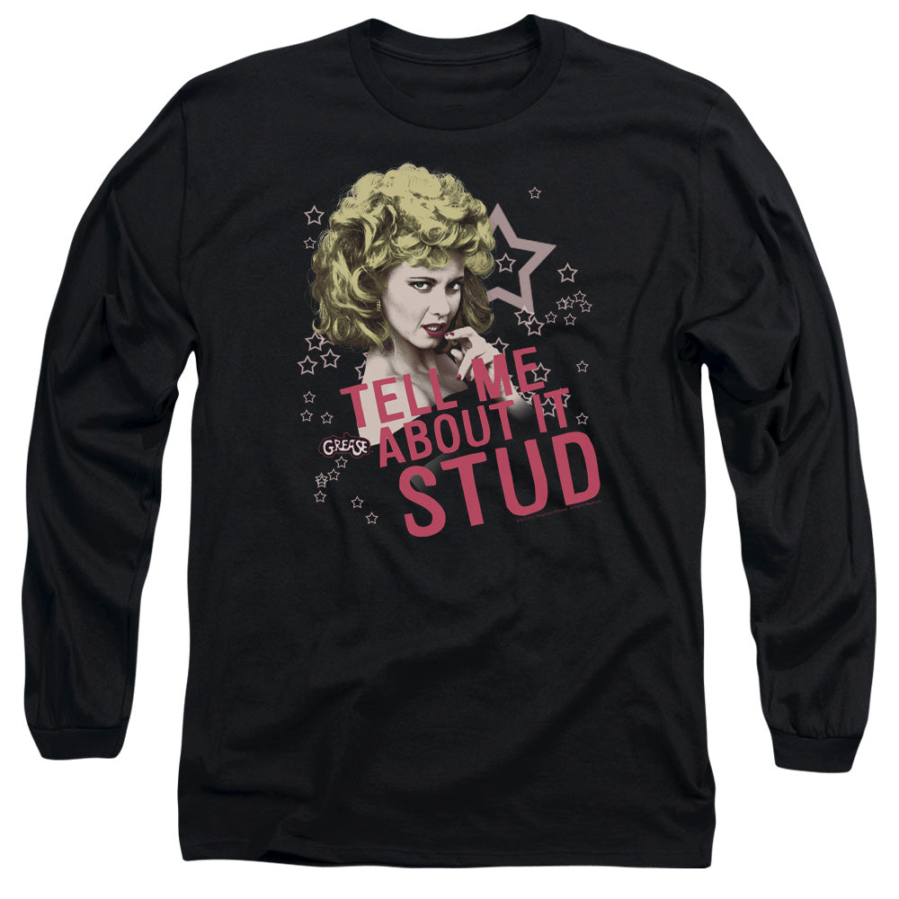 Grease Tell Me About It Stud Mens Long Sleeve Shirt Black Officially Licensed Officially Licensed