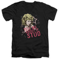 Grease Tell Me About It Stud Mens Slim Fit V-Neck T Shirt Black Officially Licensed