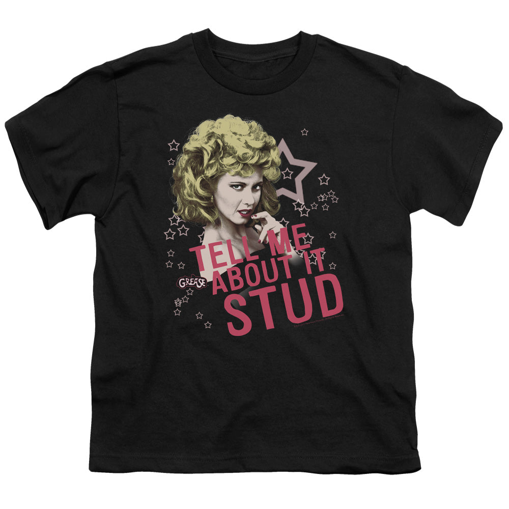Grease Tell Me About It Stud Kids Youth T Shirt Black Officially Licensed