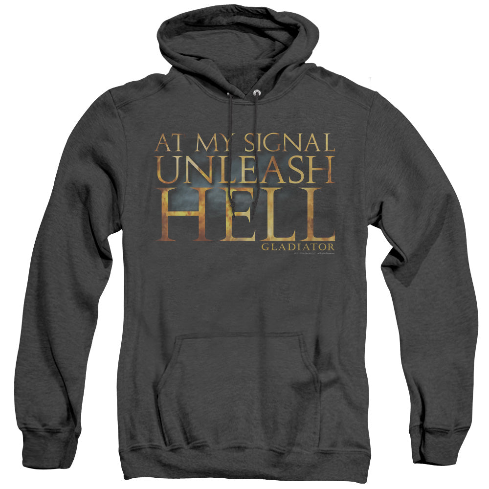 Gladiator Unleash Hell Heather Mens Hoodie Black Officially Licensed