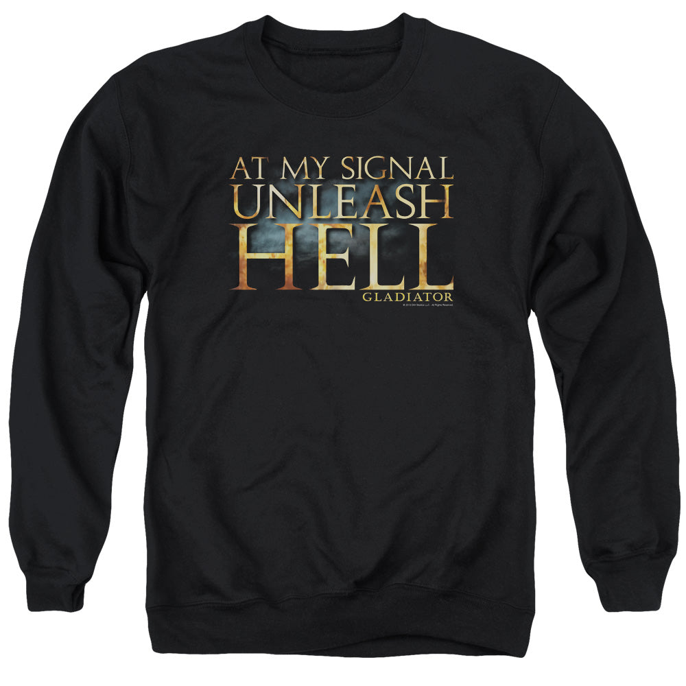 Gladiator Unleash Hell Mens Crewneck Sweatshirt Black Officially Licensed