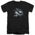 Galaxy Quest Never Surrender Mens Slim Fit V-Neck T Shirt Black Officially Licensed
