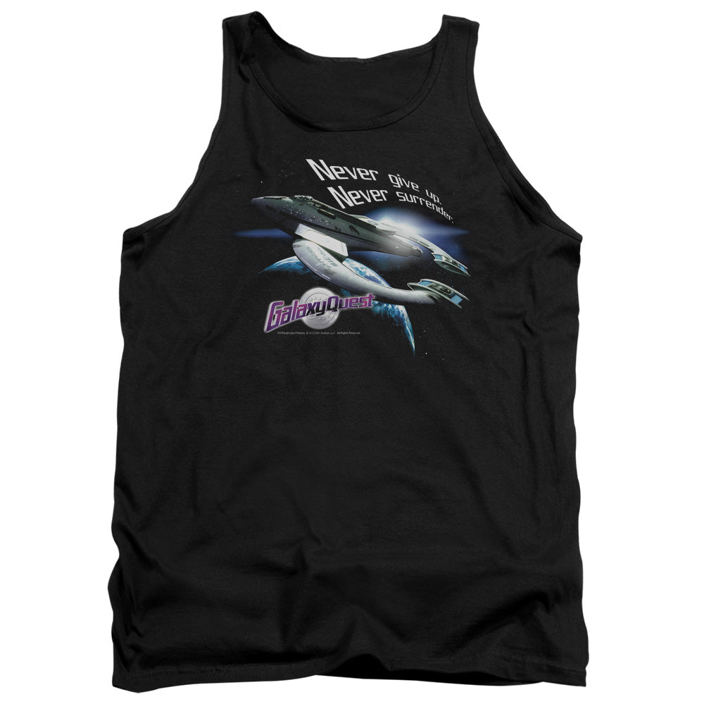 Galaxy Quest Never Surrender Mens Tank Top Shirt Black Officially Licensed