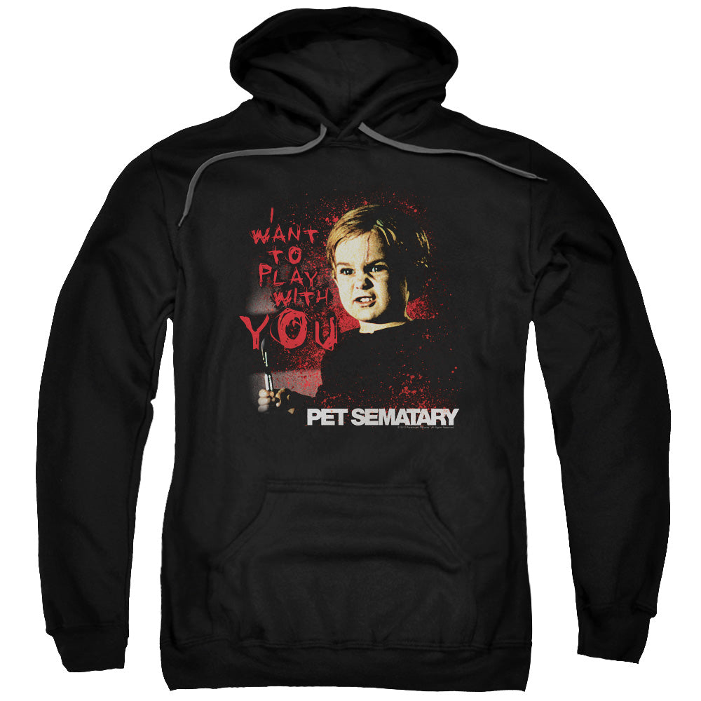 Pet Sematary I Want To Play Mens Hoodie Black Officially Licensed