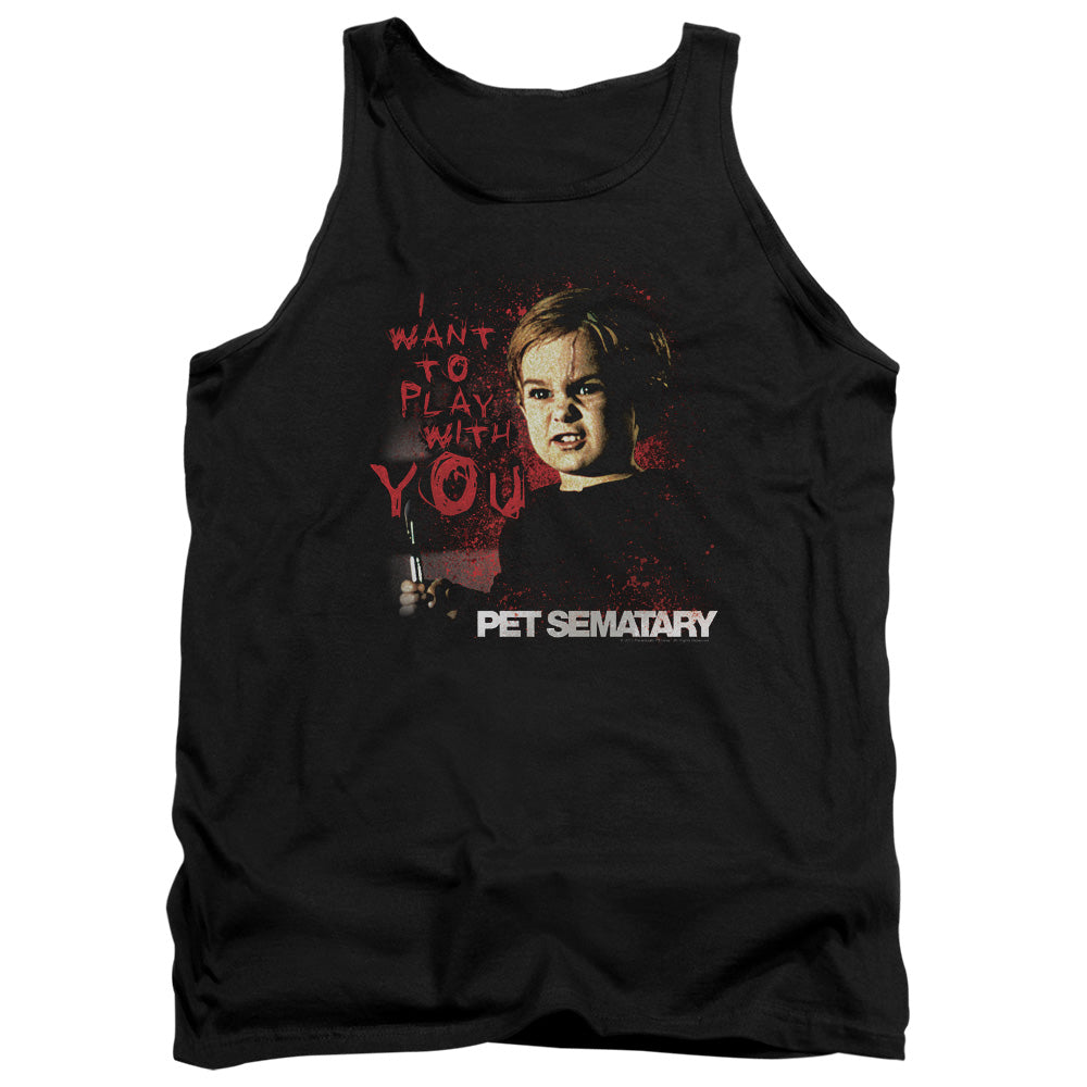 Pet Sematary I Want To Play Mens Tank Top Shirt Black Officially Licensed
