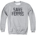 Ferris Bueller Save Ferris Mens Crewneck Sweatshirt Athletic Heather